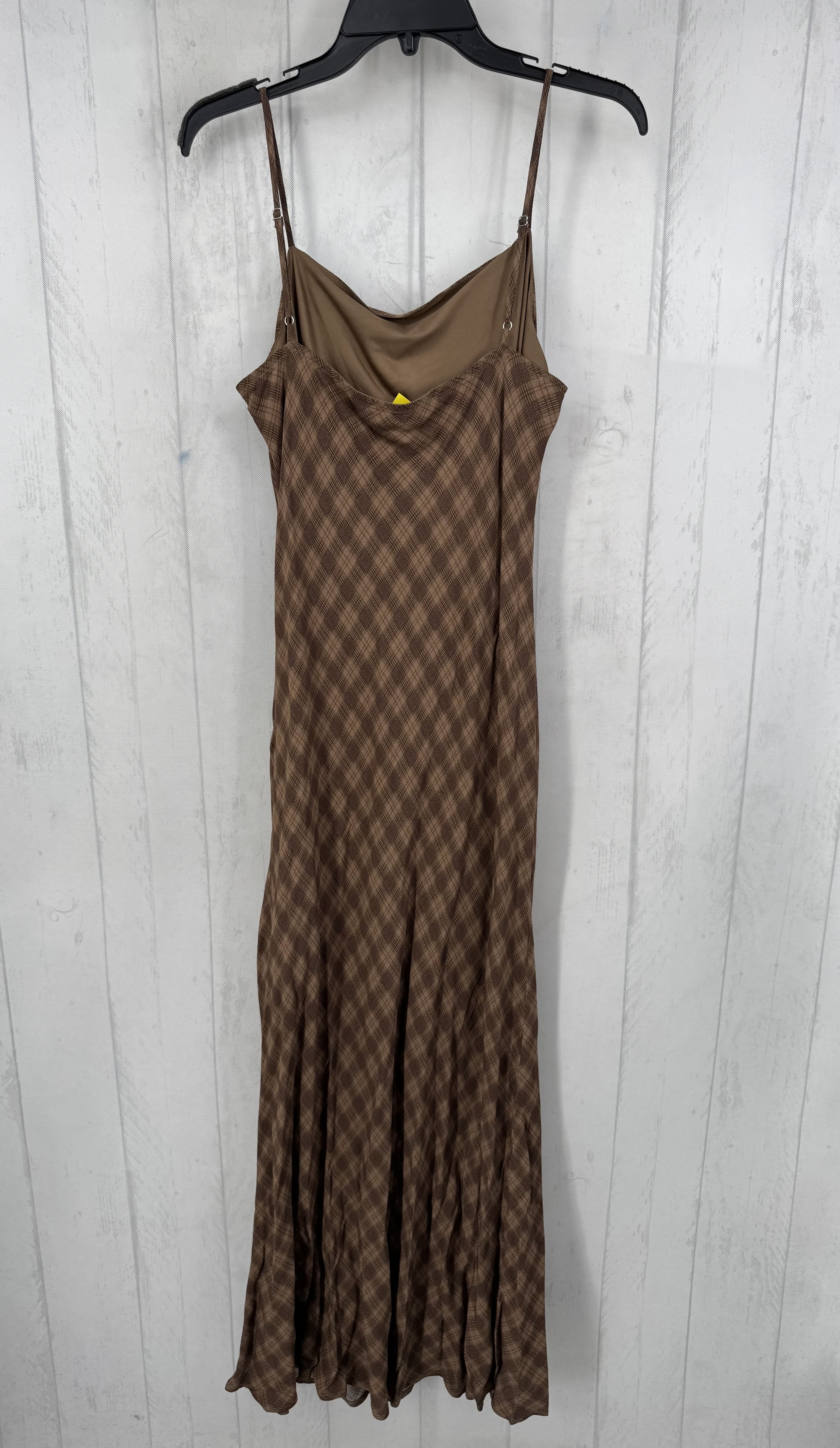L plaid slvls maxi dress
