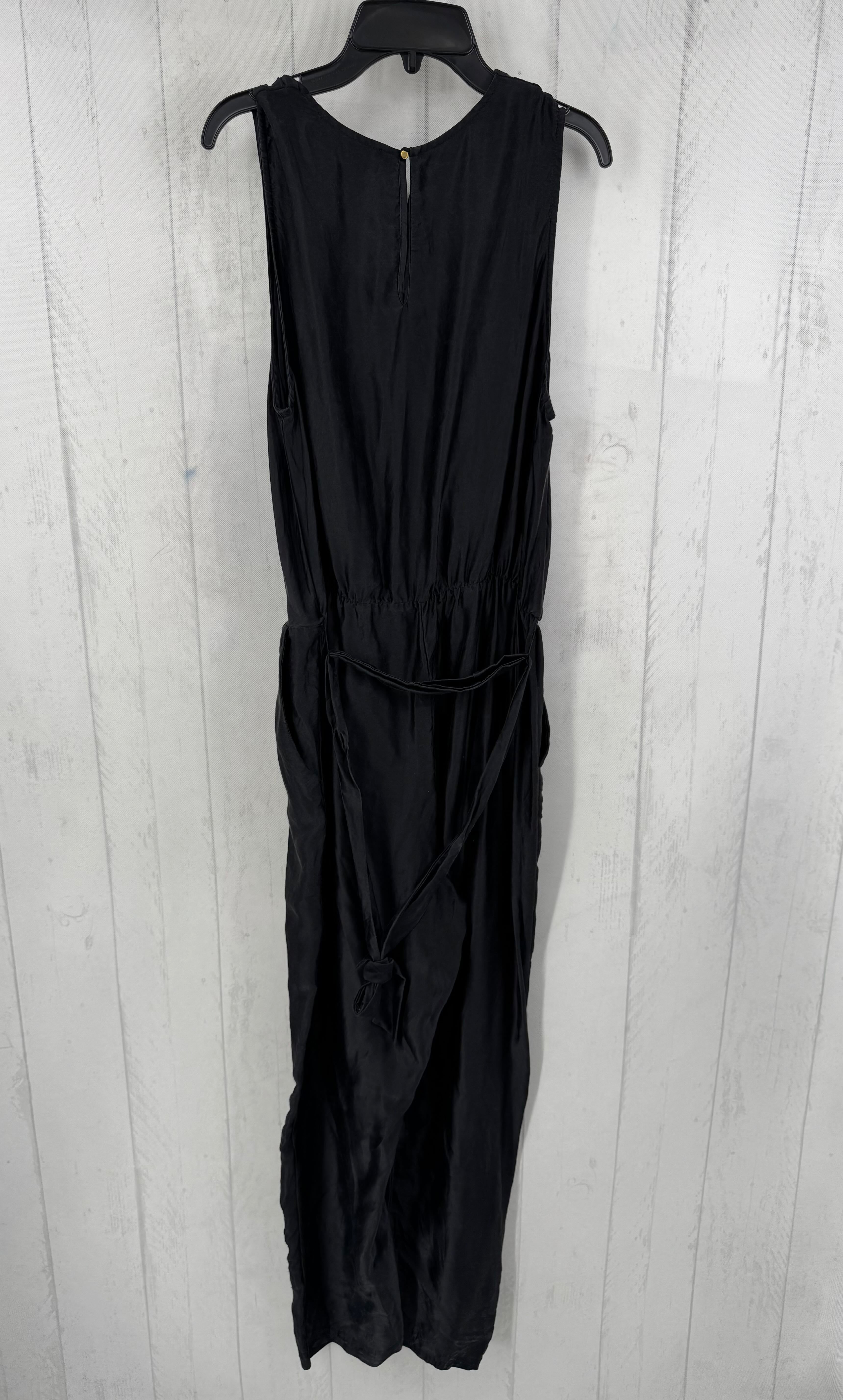 L silk v-neck belted slvls dress