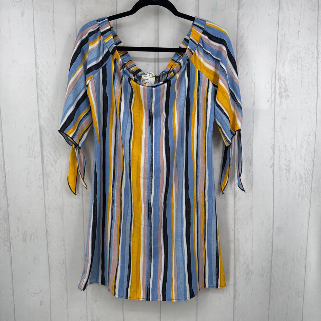 M striped off-the-shoulder dress