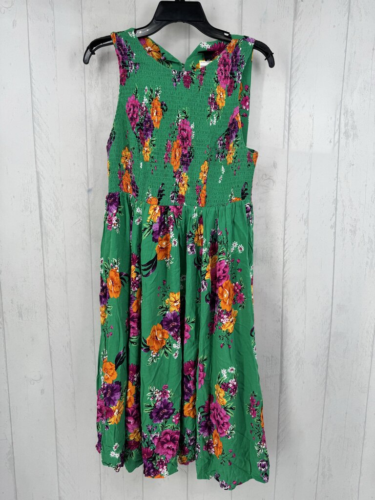 00 smocked flo print slvls dress