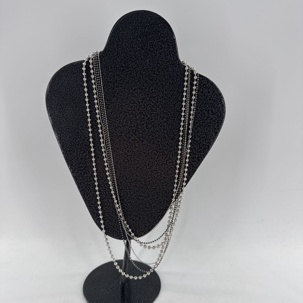 13" silver multi-strand necklace