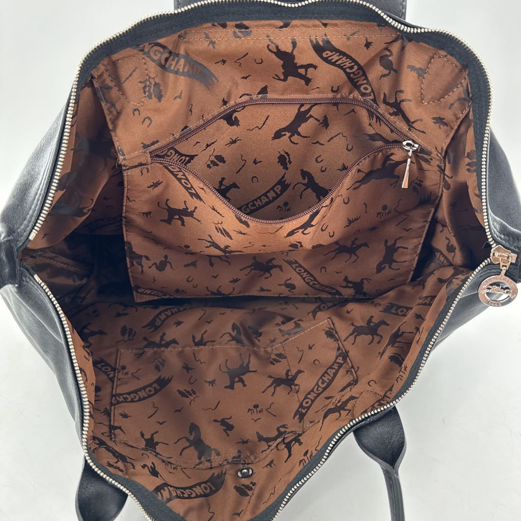 Longchamp Le Pliage Cuir Medium Leather Tote