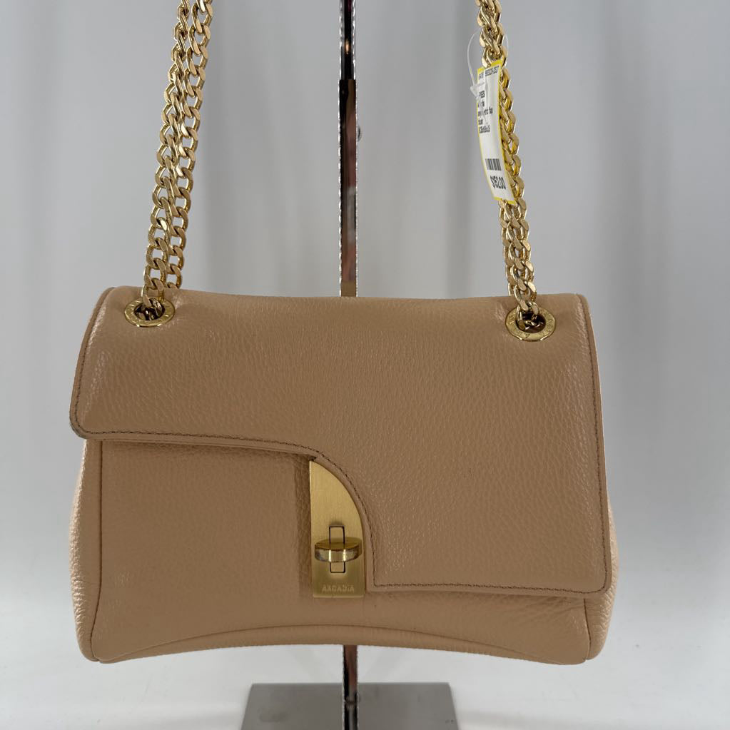 asymmetric flap turn lock closure chain-link strap shoulder bag