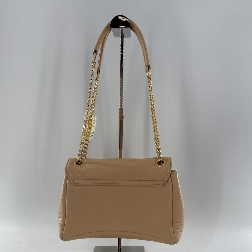 asymmetric flap turn lock closure chain-link strap shoulder bag