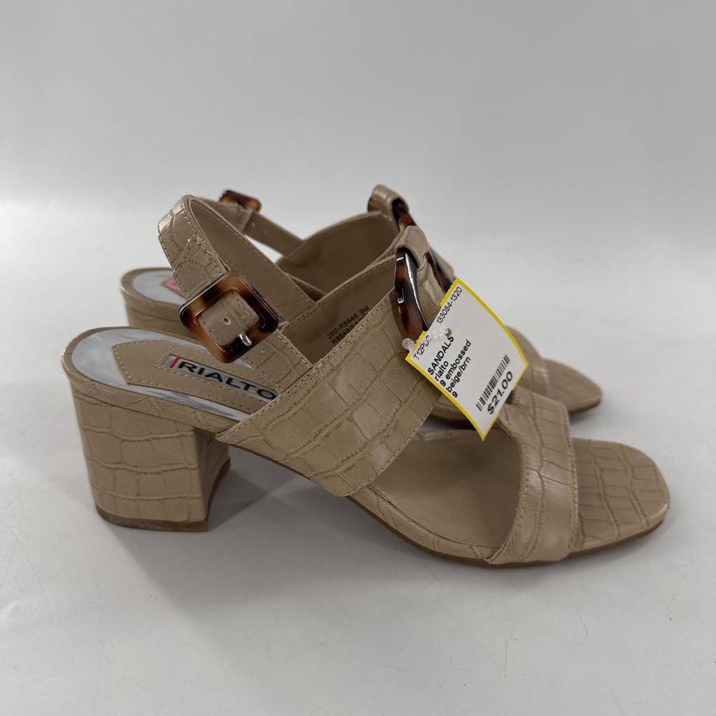 9 embossed tortoise ring sandal