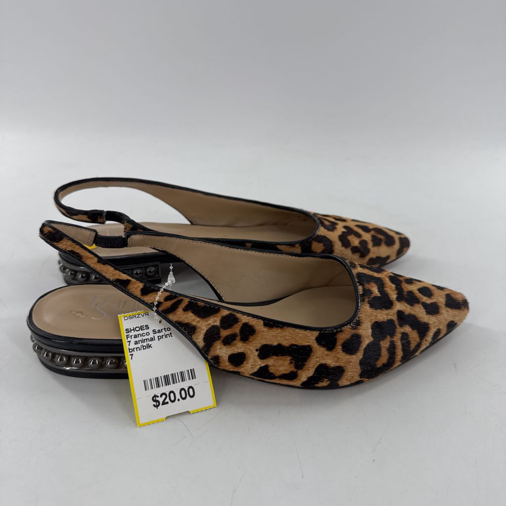 7 animal print slingback flats