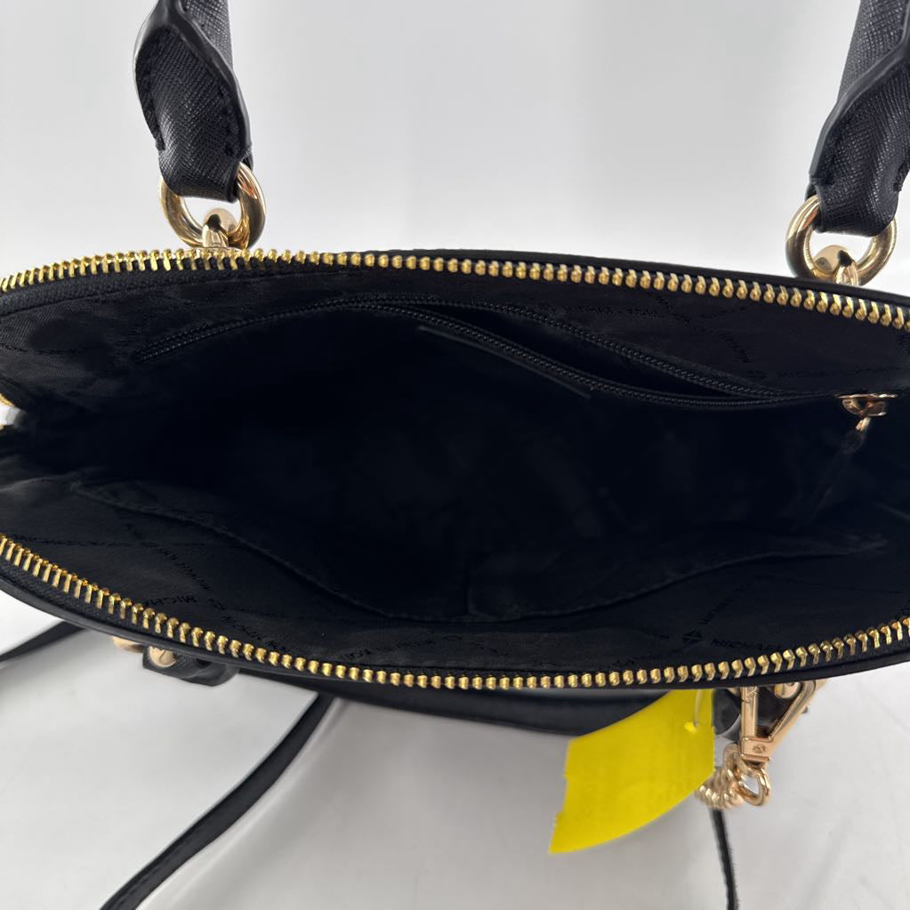 saffiano leather dome satchel w/ removable crossbody strap