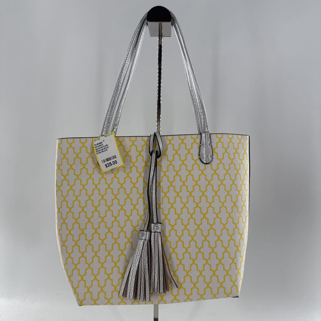 geometrically pattern tassel 2-in-one tote bag