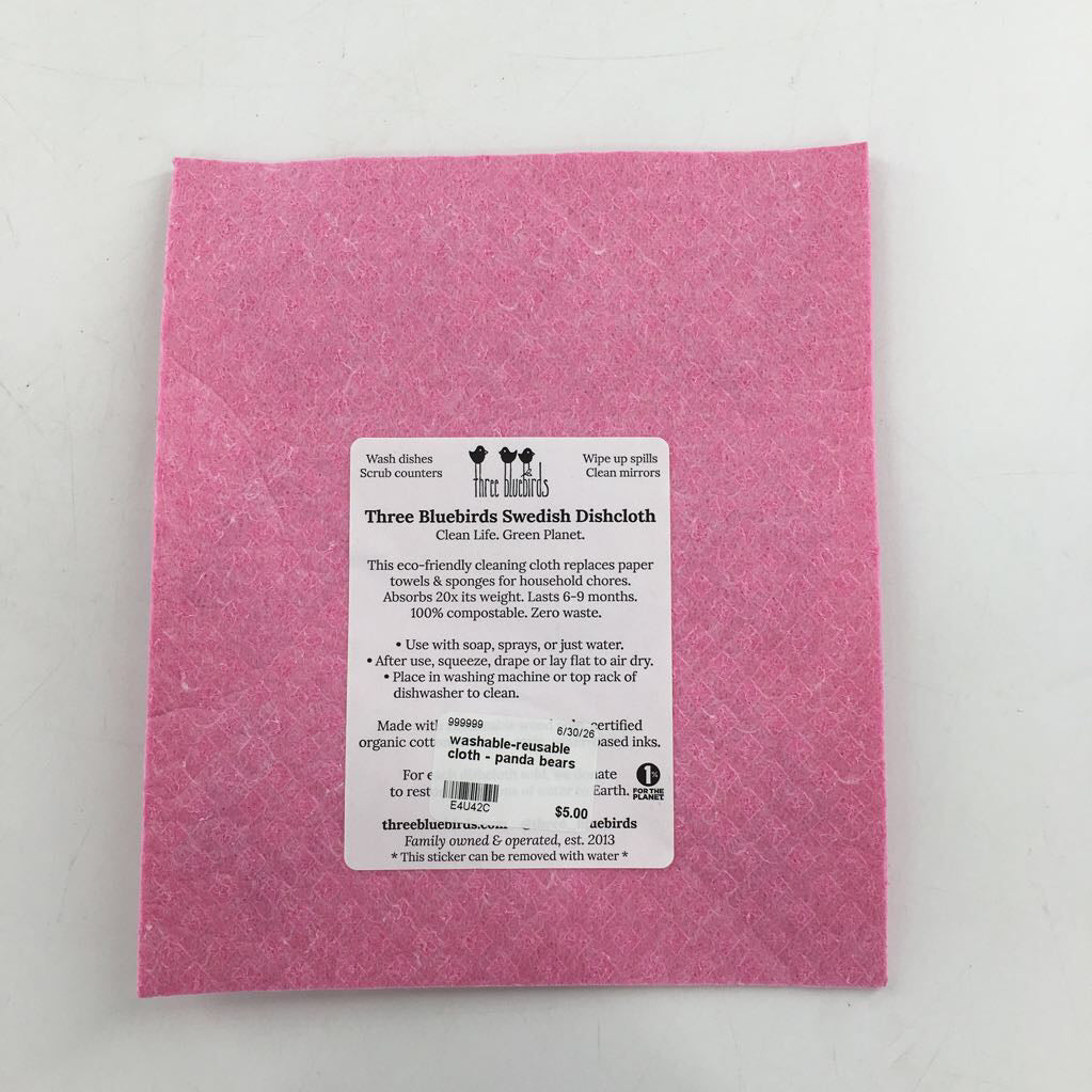 washable-reusable cloth - panda bears