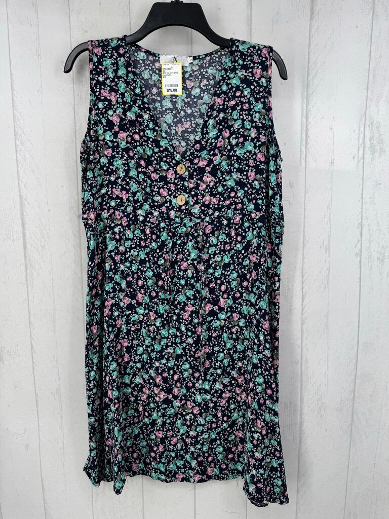 S/M flo print slvls dress