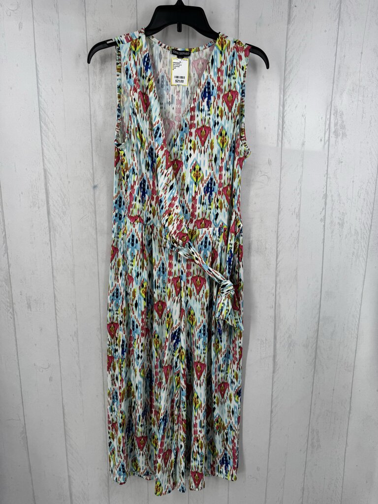 M printed crossover slvls dress