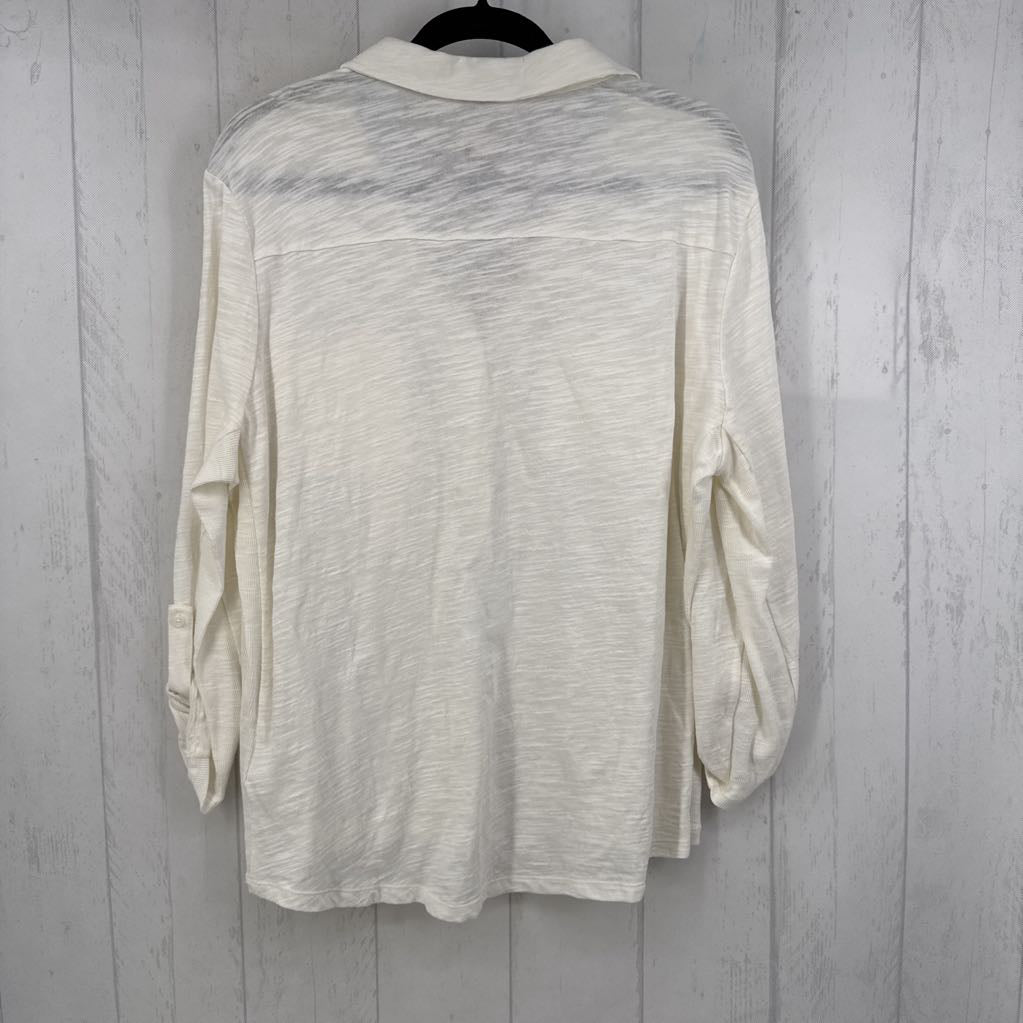 XXL 1/2 button down tab slv tee