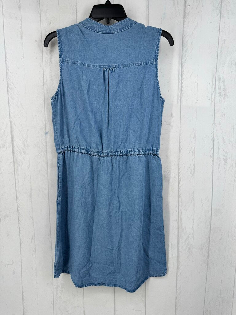 S drawstring waist slvls denim dress