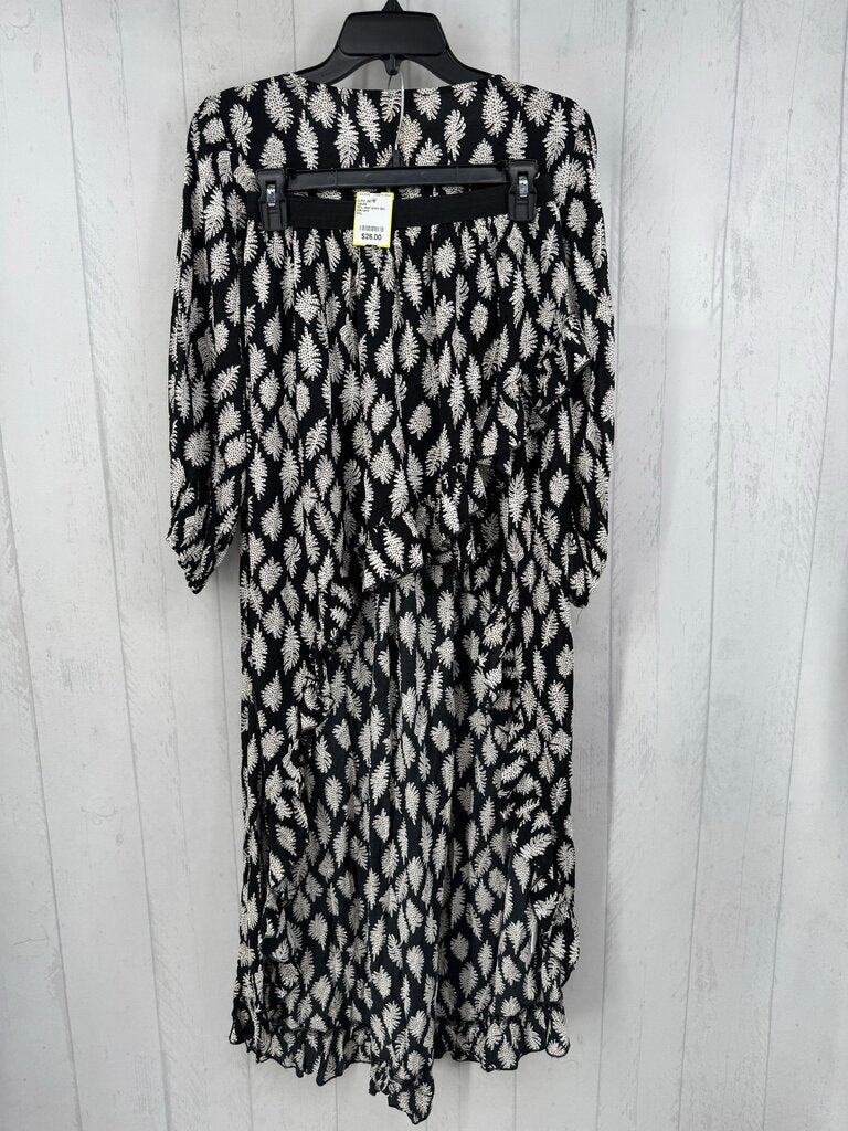 M/L leaf print 2pc skirt set
