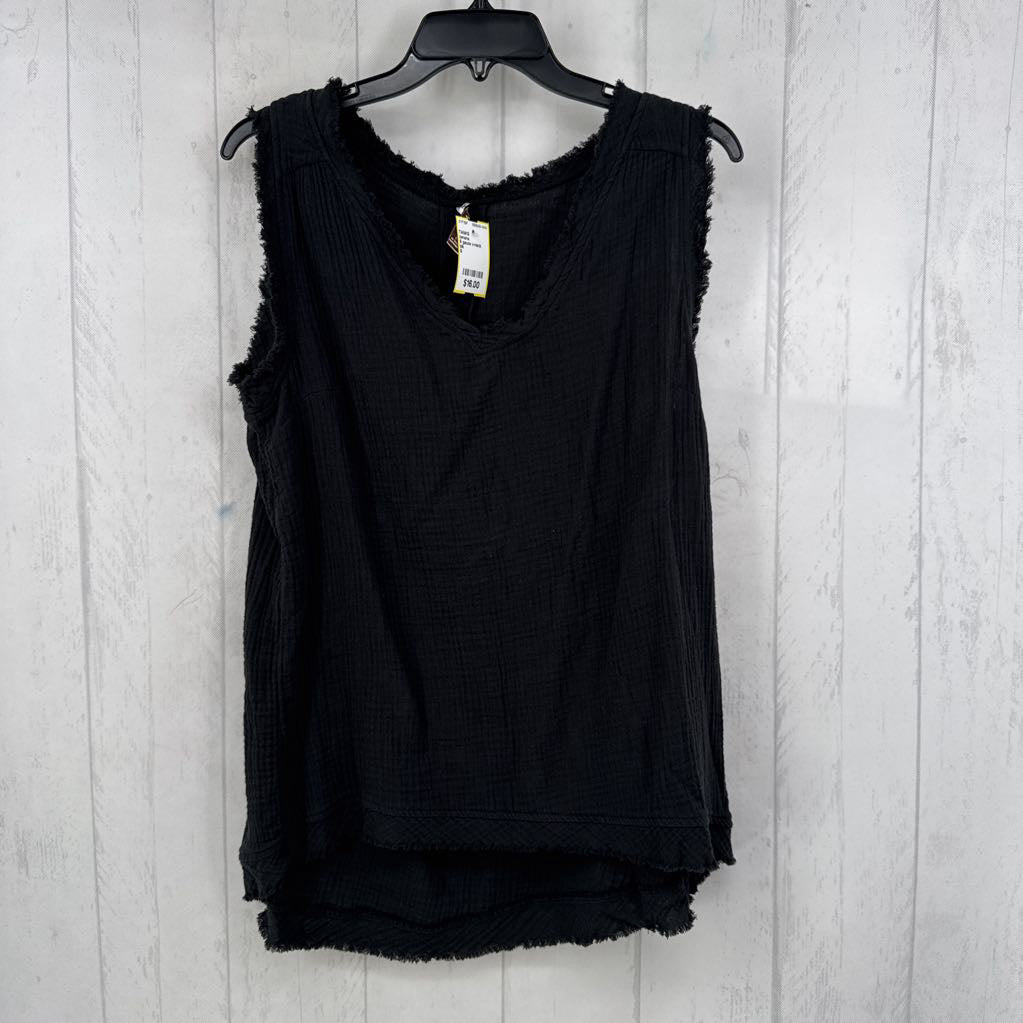 S gauze v-neck tank