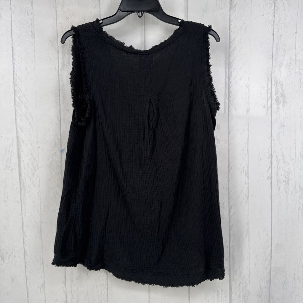 S gauze v-neck tank