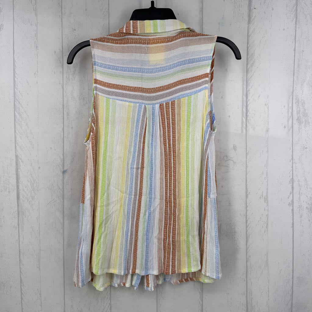 L striped button down tank