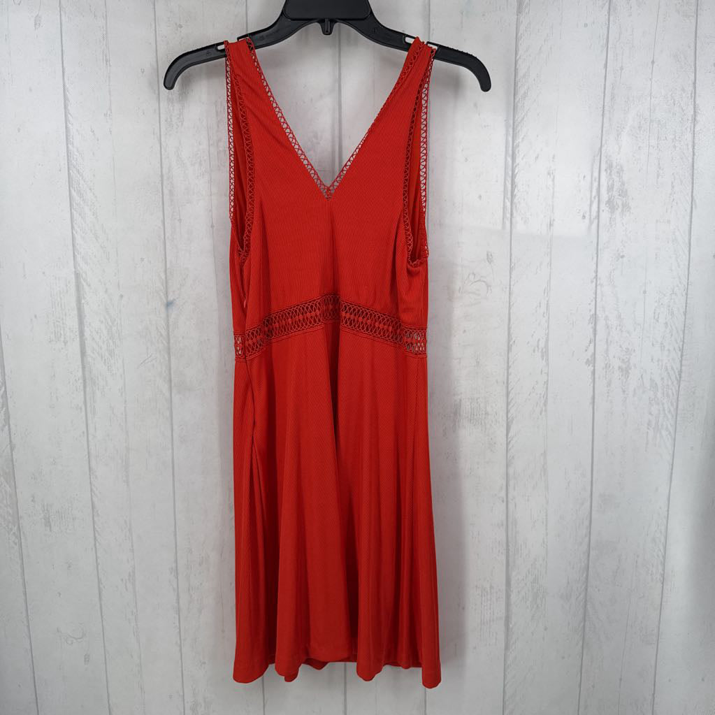 6 ribbed ric-rac trim slvls dress