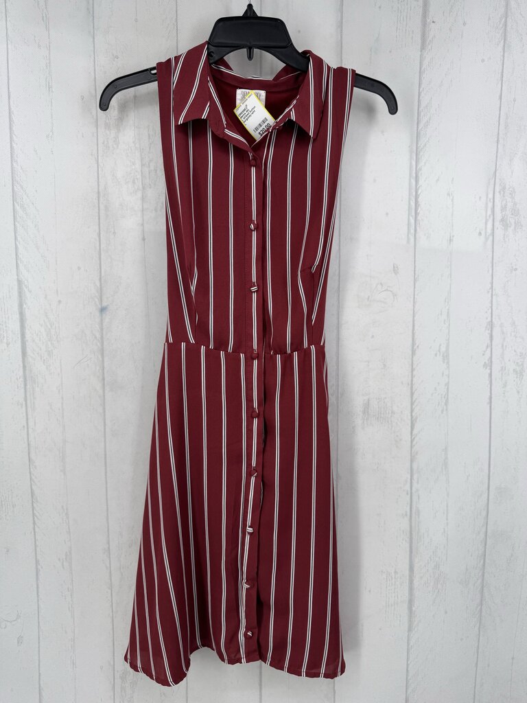 L striped button down belted slvls dress