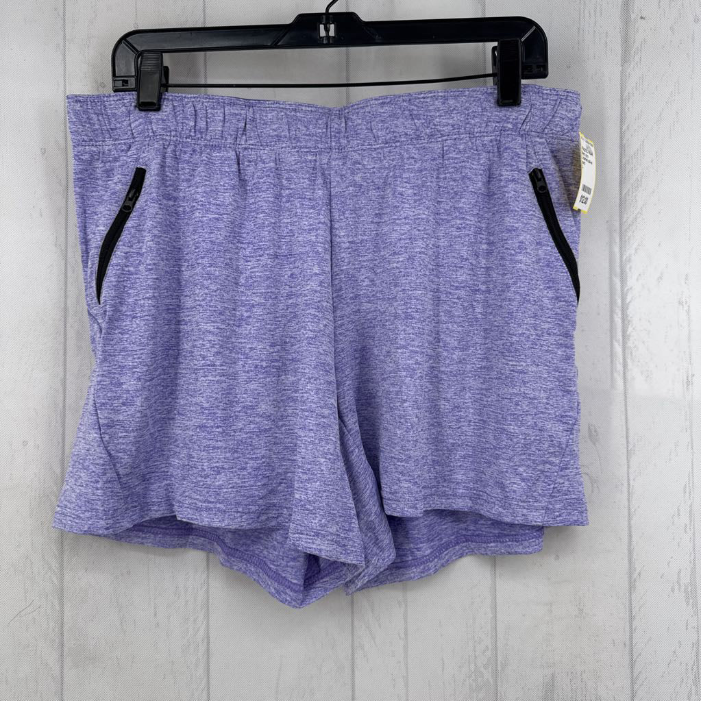 L marled pull-on shorts