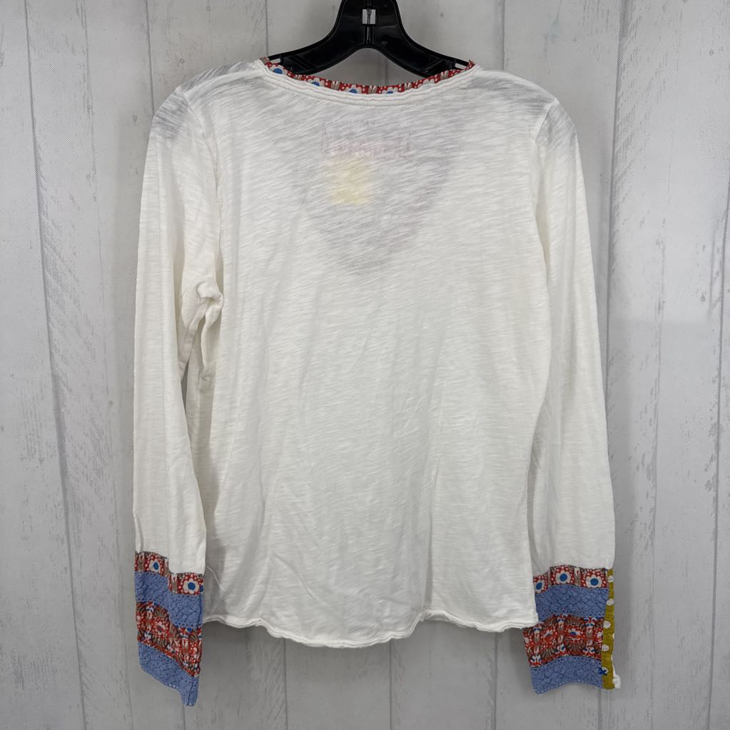 M mixed media v-neck l/s tee
