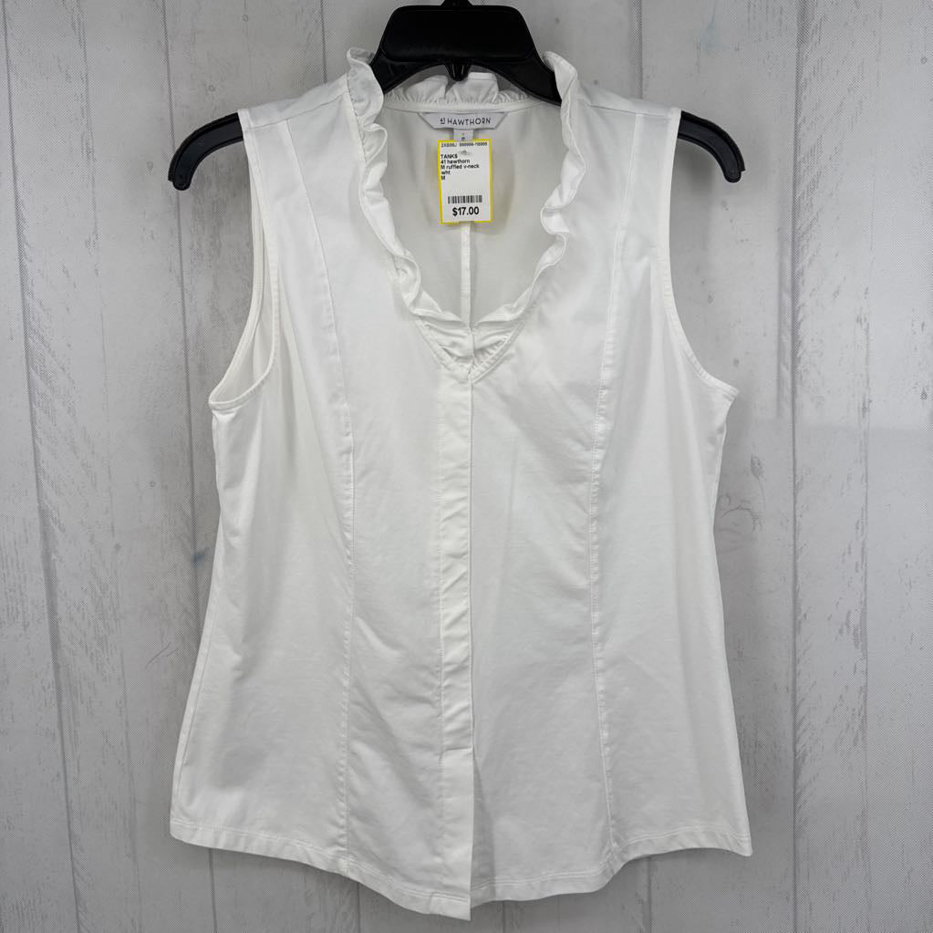 M ruffled v-neck tank
