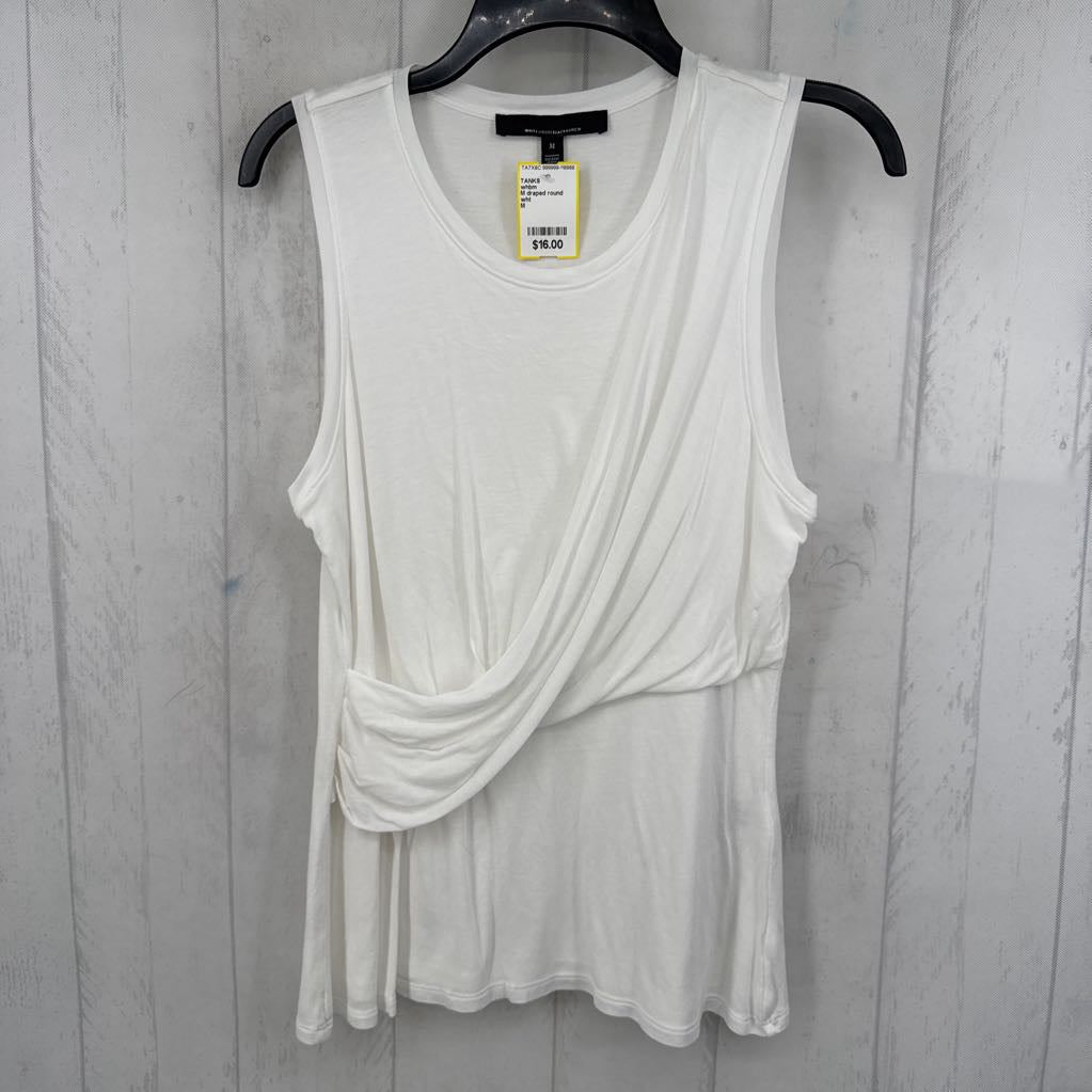 M draped round neck tank