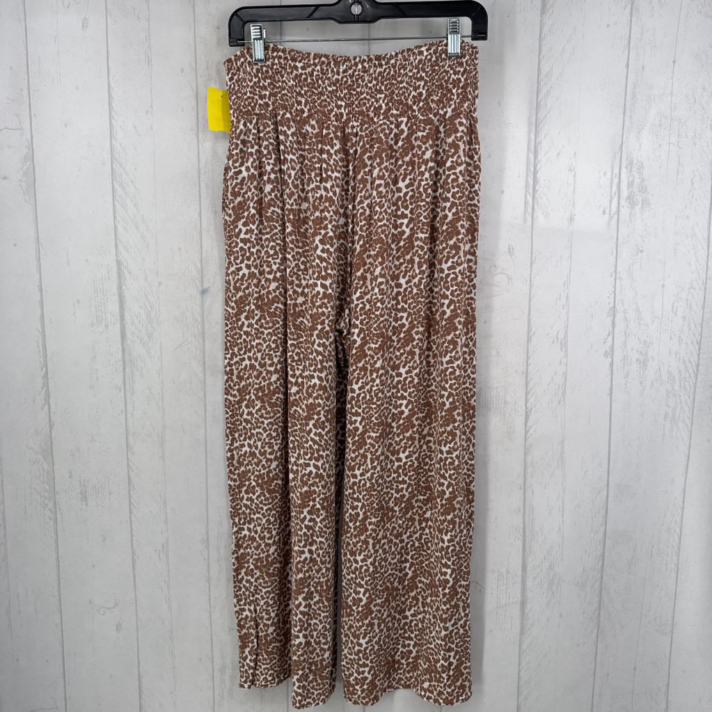 L animal print wide leg pant
