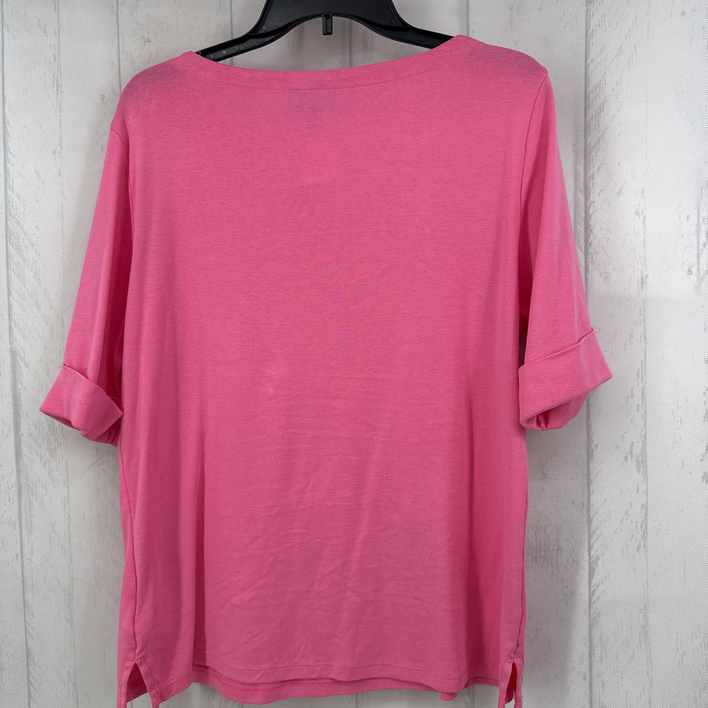 L boatneck 3/4 slv tee