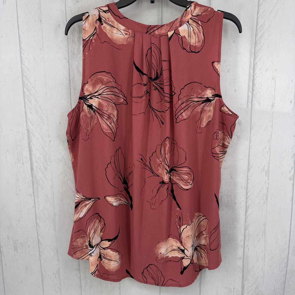 XL flo print button down tank