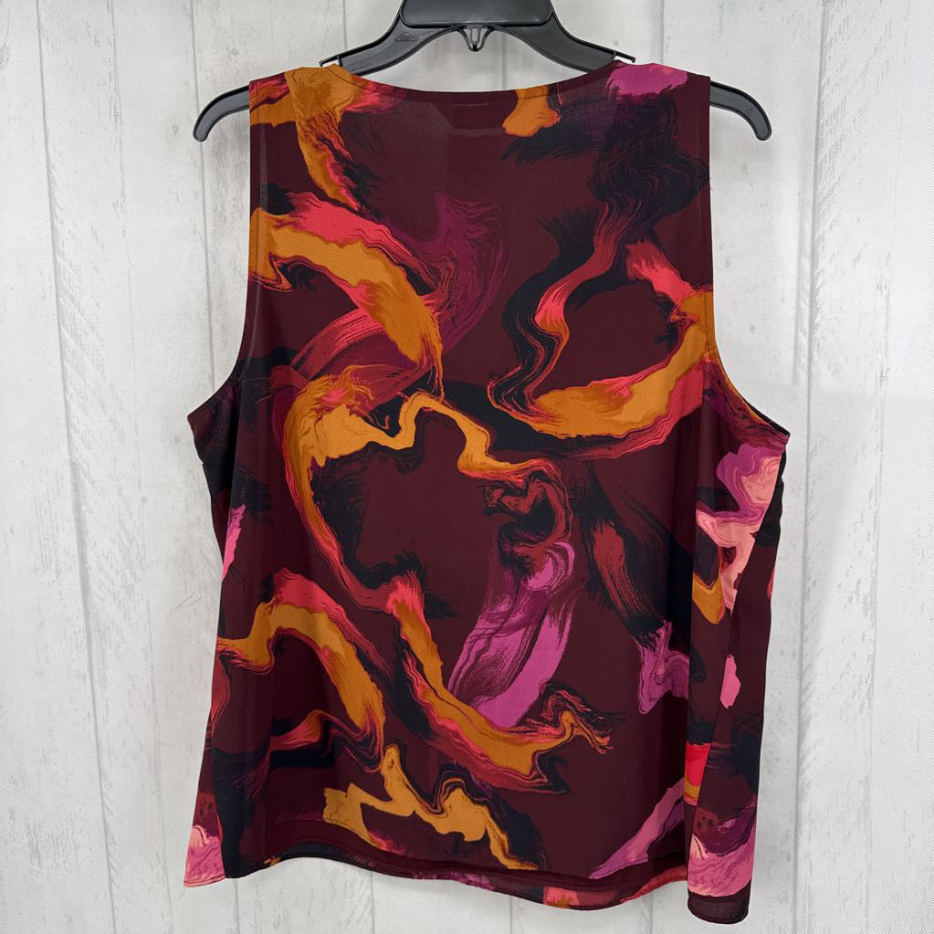 XL swirl print v-neck tank