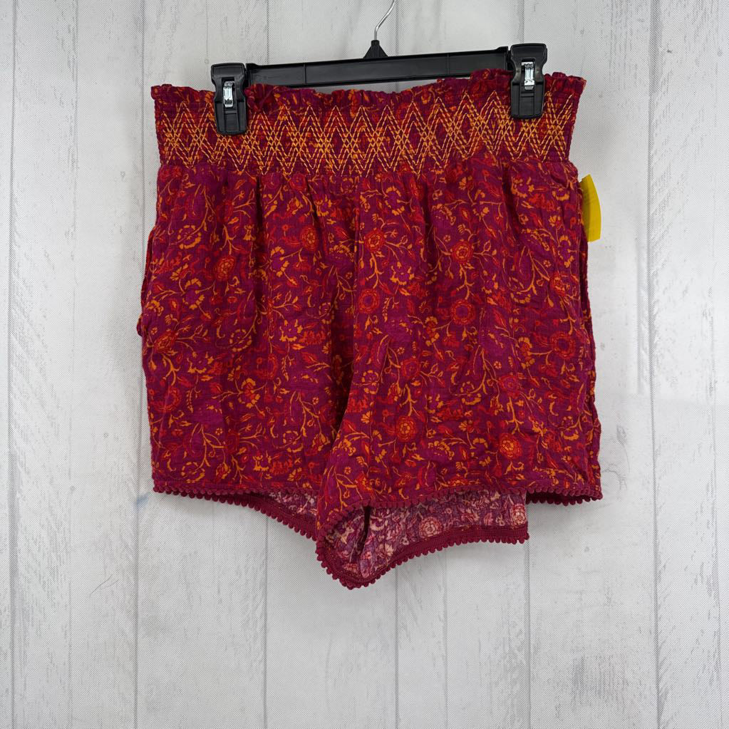 S smocked flo print shorts