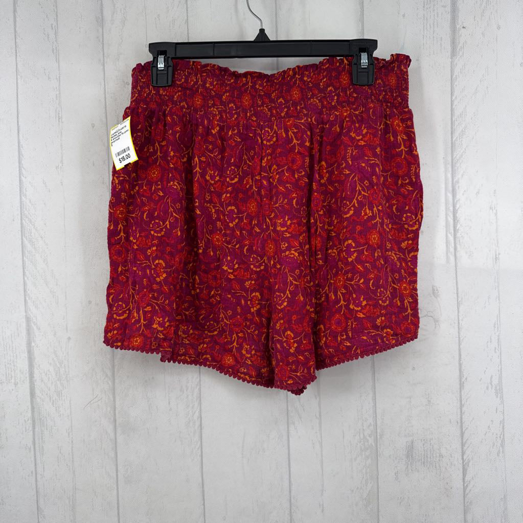 S smocked flo print shorts