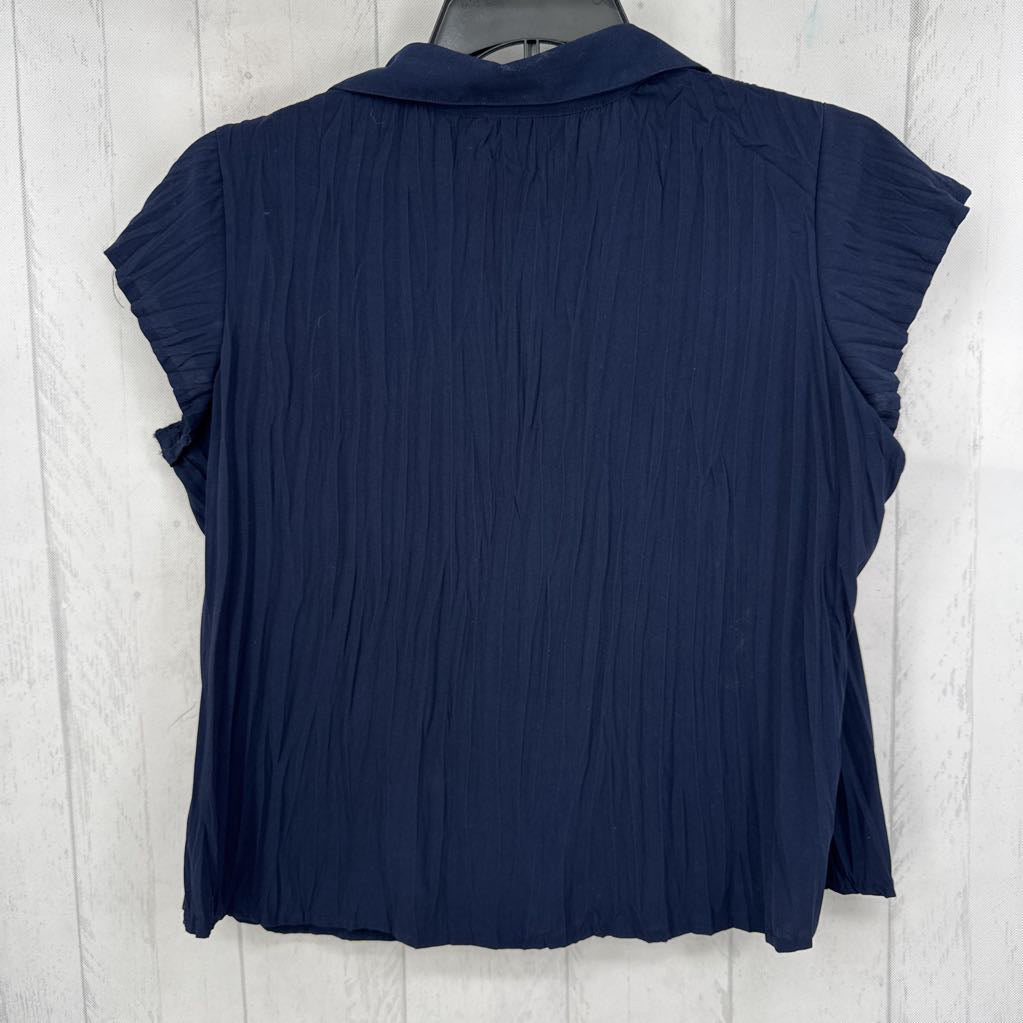 XLp textured button down s/s top