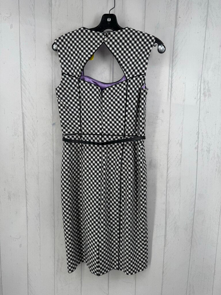 6 checkered belted slvls dress