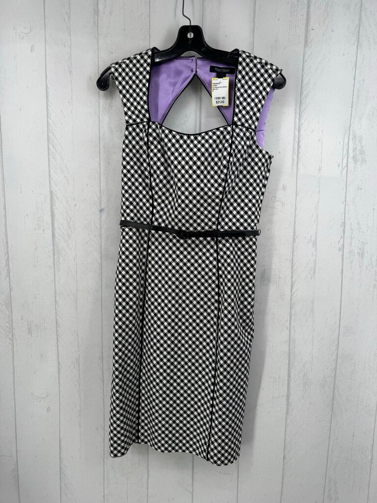 6 checkered belted slvls dress