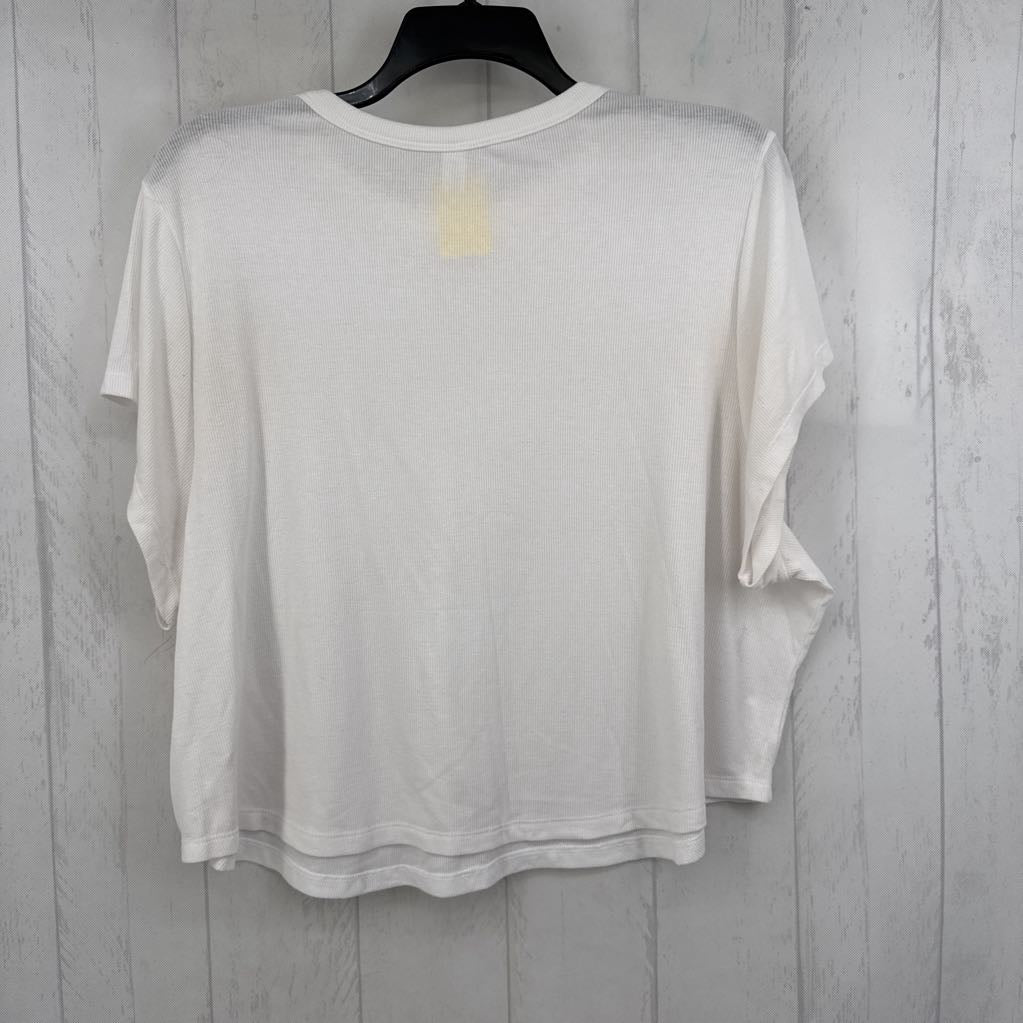 4x ribbed s/s crew neck top