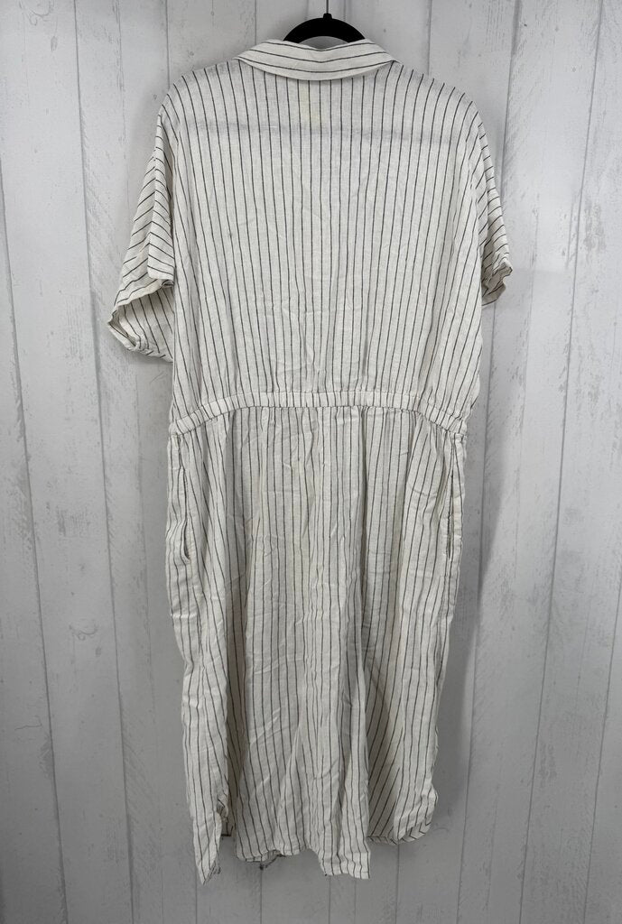 XL striped button down s/s dress