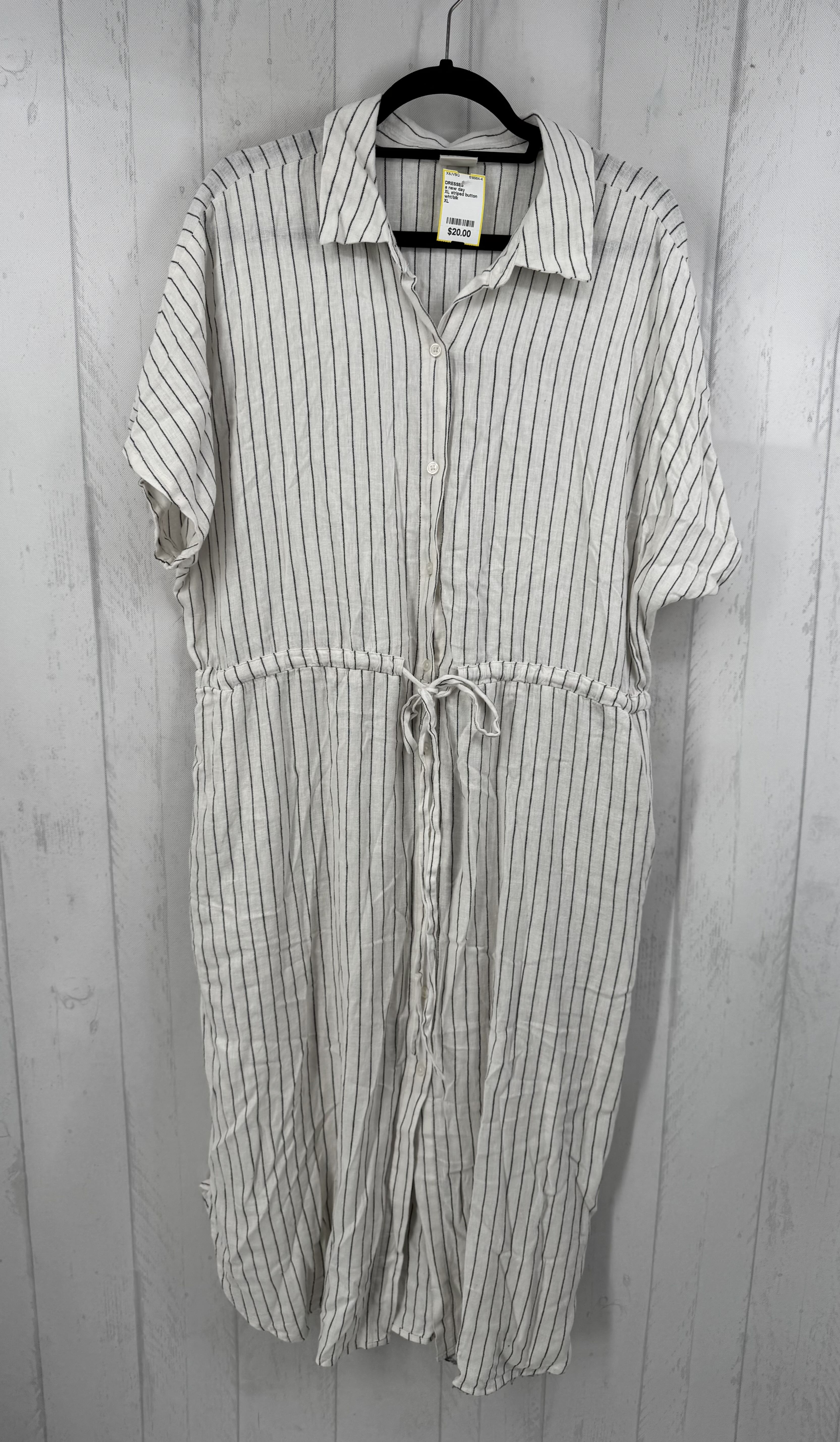 XL striped button down s/s dress