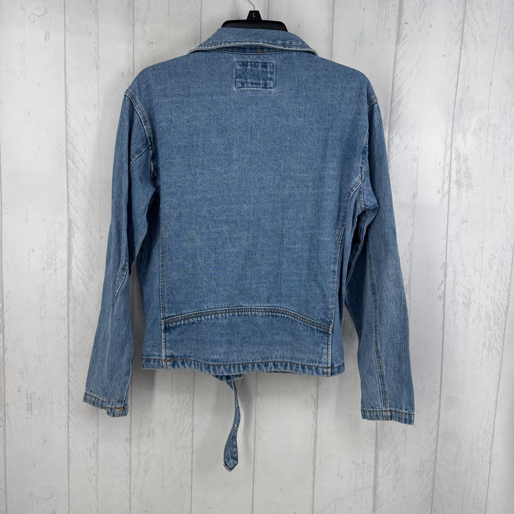 S denim moto jacket