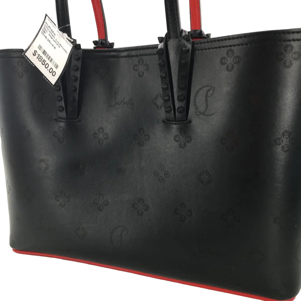 2pc Christian Louboutin Leather Degrade Loubinthesky Spiked Cabata Tote w/ Pochette