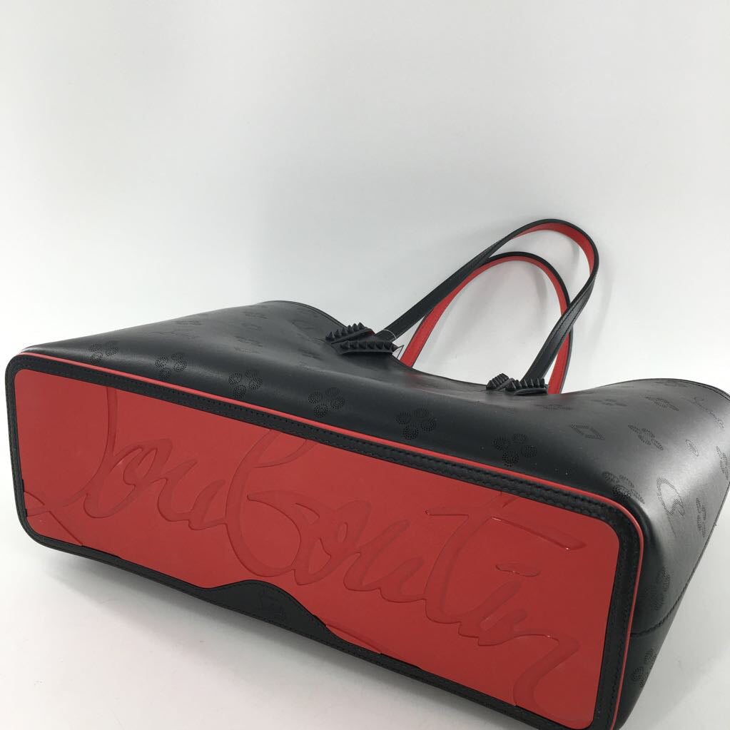 2pc Christian Louboutin Leather Degrade Loubinthesky Spiked Cabata Tote w/ Pochette