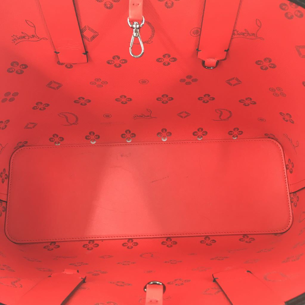 2pc Christian Louboutin Leather Degrade Loubinthesky Spiked Cabata Tote w/ Pochette