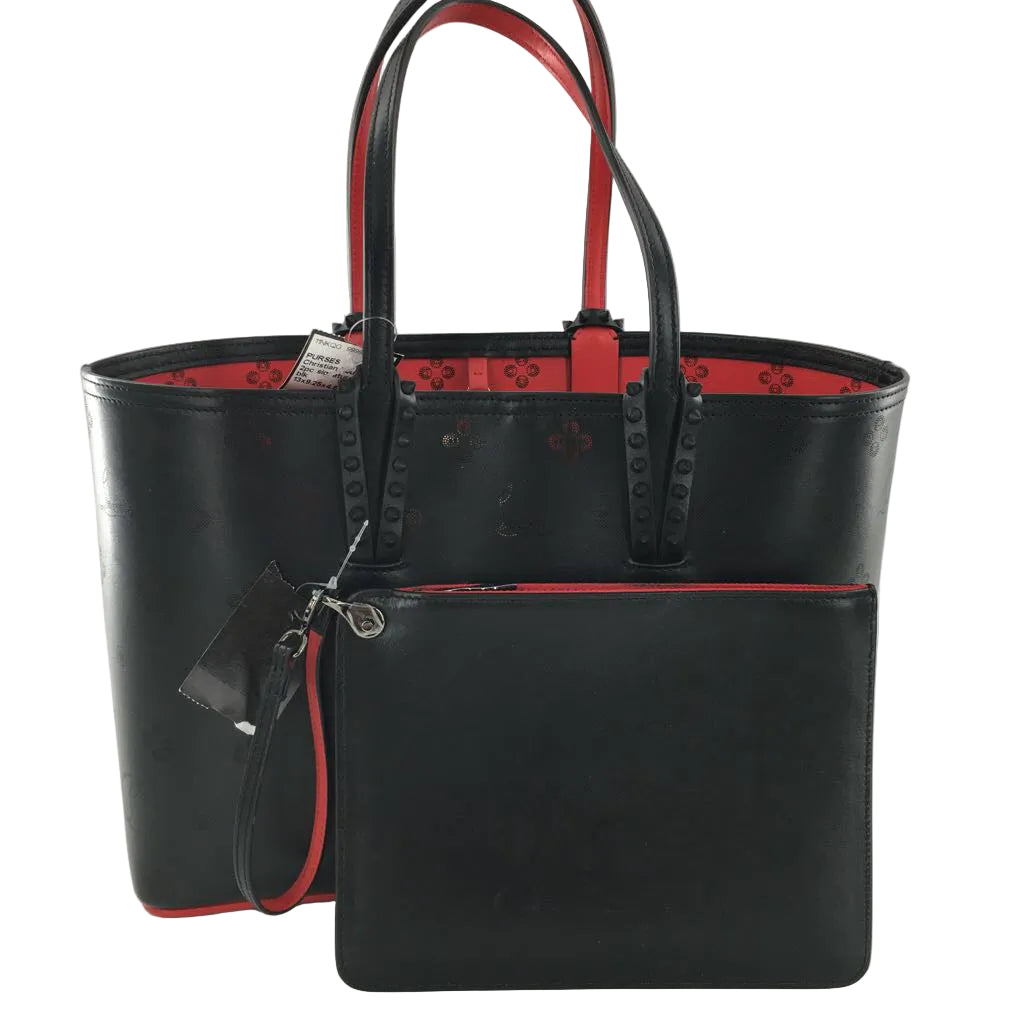 2pc Christian Louboutin Leather Degrade Loubinthesky Spiked Cabata Tote w/ Pochette