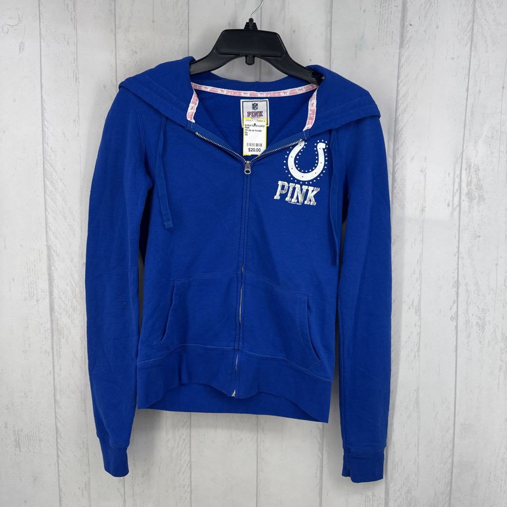 XS Colts Bedazzled Zip-Up Hoodie