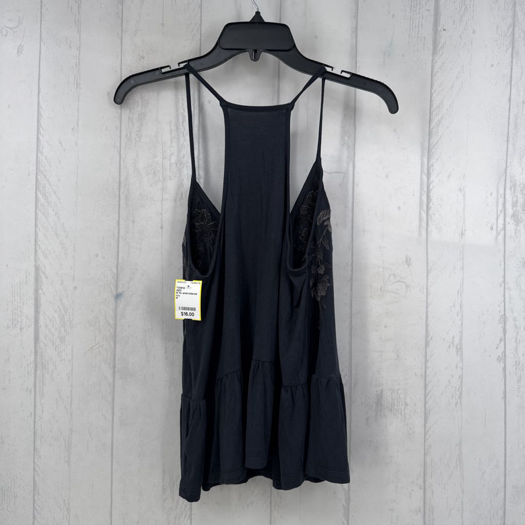 M flo embroidered peplum tank