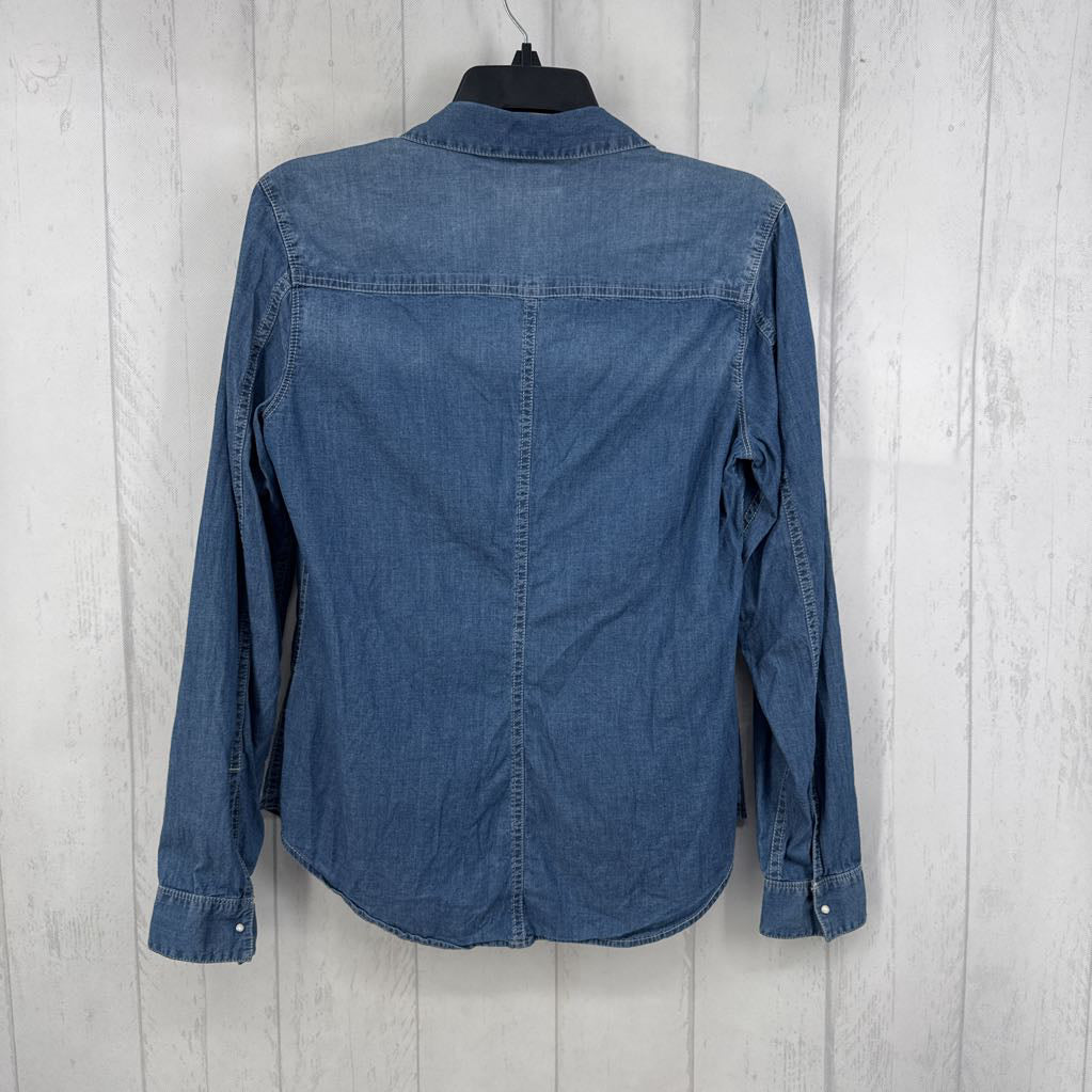 M denim button down l/s top