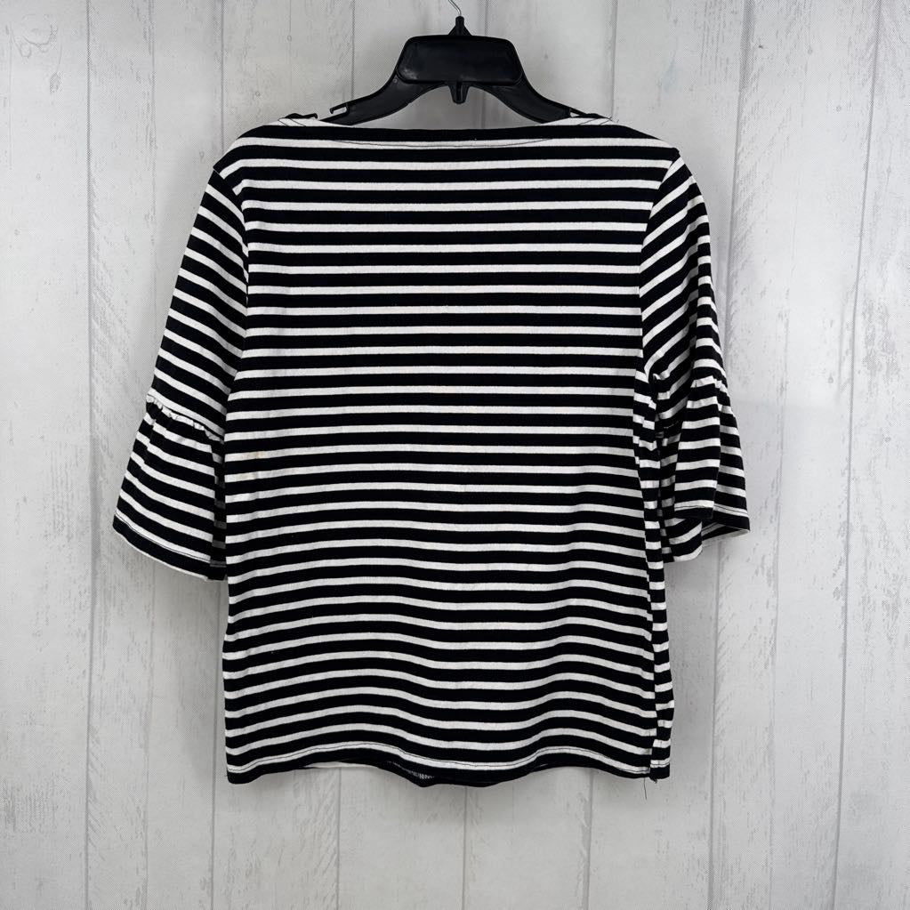 S striped flare slv top