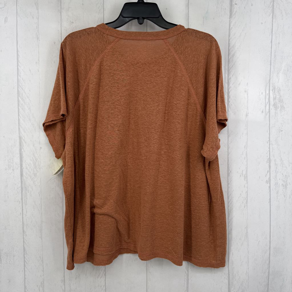 L s/s over sized pocket top