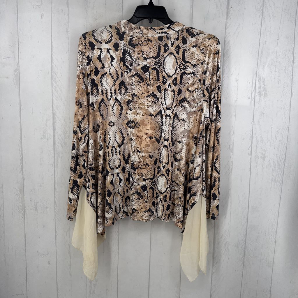 L python print v-neck l/s top